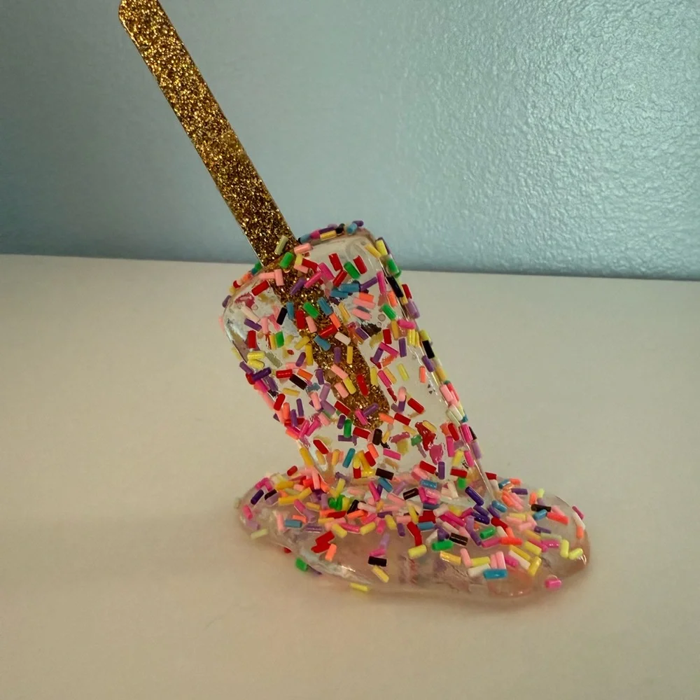 Glitter Popsicle Cake Topper with Sprinkles